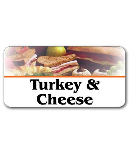 Self-Adhesive Sandwich Label TURKEY & CHEESE 1.75"L x 1"H