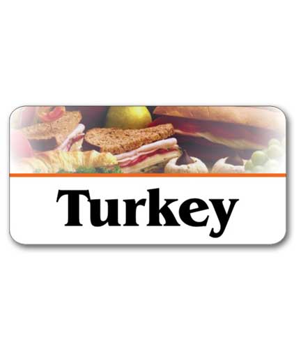 Self-Adhesive Sandwich Label TURKEY 1.75"L x 1"H