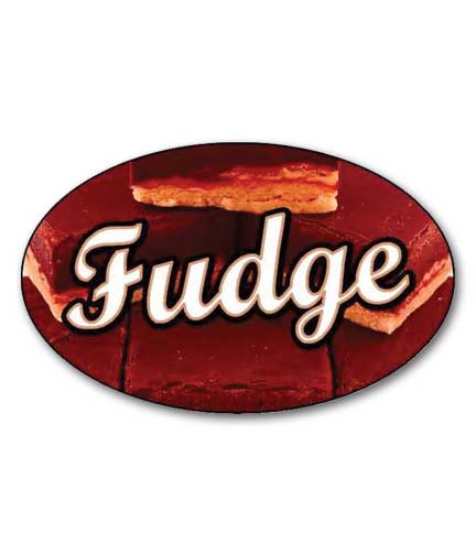 Self-Adhesive Label FUDGE 2"L x 1.25"H