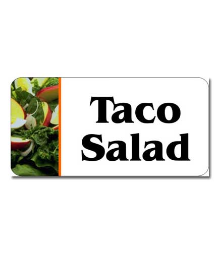 Self-Adhesive Deli Salad Label TACO SALAD 1.75"L x 1"H