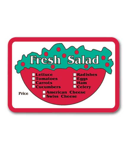 Self-Adhesive Label Salad Ingredients Check-off 3"L x 2"H
