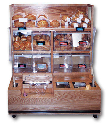 Self-Serve Bagel Display 48"L x 24"W x 48"H