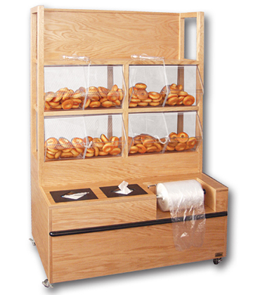 Oak Bakery Self-Serve Display 50.5"L x 24"W x 66"H