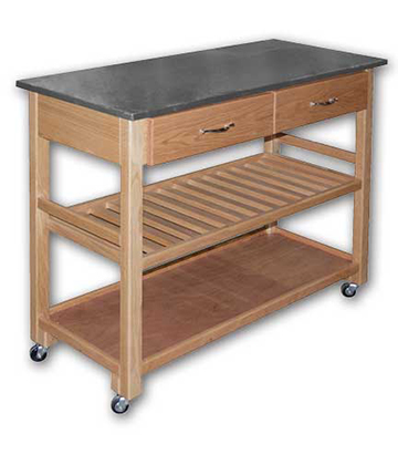 Serving Cart with Double Drawers