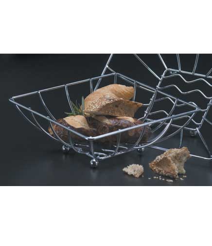 Table Top Chrome Space Time Continuum Wire Basket 8"Sq. x 3"H