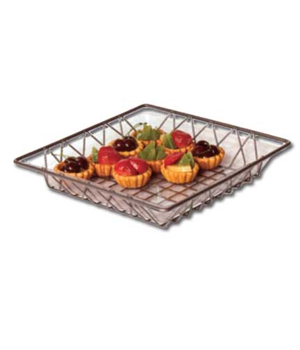 Square Metal Wire Basket 12" Sq. x 2"H