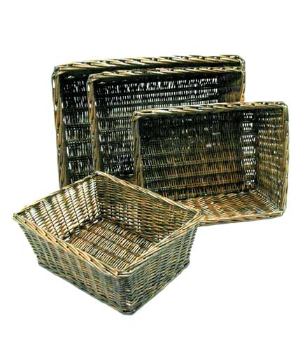 Square Willow Basket 18"L x 14"W X 7"H