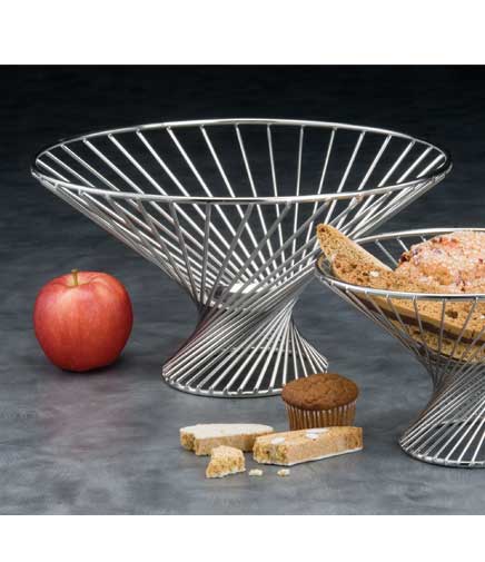 Table Top Stainless Steel Whirly Wire Basket 12" Dia. x 6"H