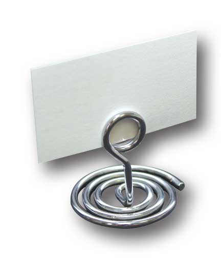 Swirl Base Stainless Steel Tag Holder 1.75" Base x 1.5"H