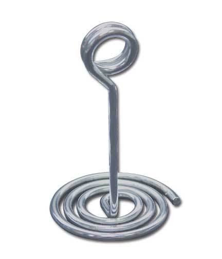 Swirl Base Stainless Steel Tag Holder 1.75" Base x 5"H