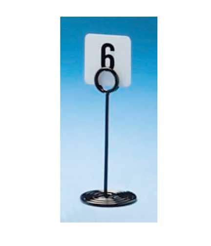 Swirl Base Black Tag Holder 6"H