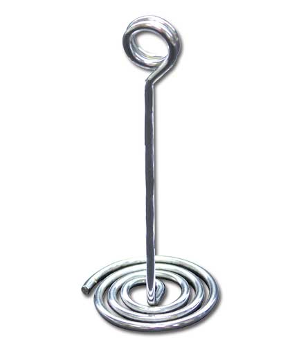 Swirl Base Stainless Steel Tag Holder 1.75"Base x 7"H