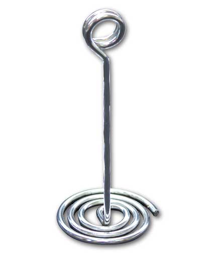 Swirl Base Chrome Tag Holder 6"H