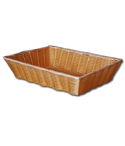 Synthetic Golden Wicker Basket 18"L x 12"W x 3.5"H