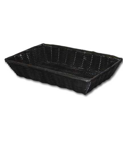 Synthetic Black Wicker Basket 18"L x 12"W x 3.5"H