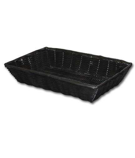 Synthetic Black Wicker Basket 16"L x 11"W x 3"H