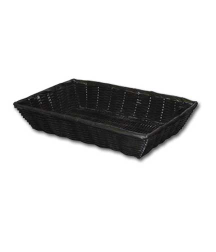 Synthetic Black Wicker Basket 14"L x 10"W x 2.5"H