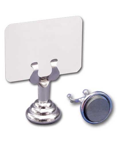Tag Holder Stainless Steel with Magnet Base 1.125" Dia. x 1.5"H