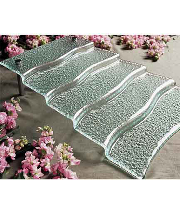 5-Step Textured Glass Riser 22"L x 16"W x 12"H