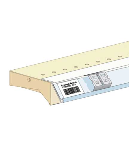 Top Mount Angled Tag Holder with Channel 48"L x 1.25"H