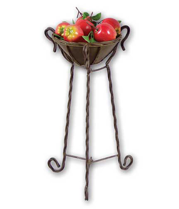 Twisted Iron Bowl Sampler Stand 12" Dia. x 21.5"H