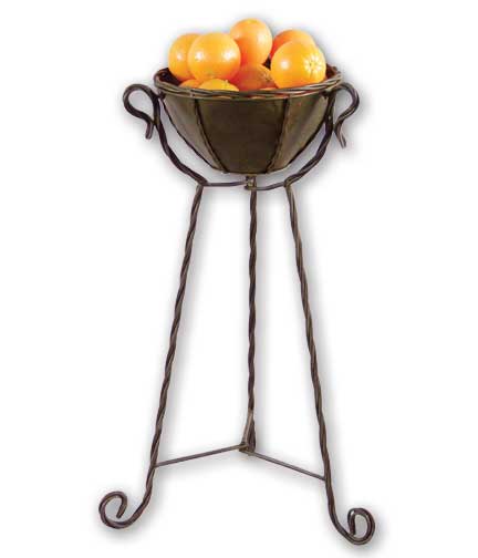 Twisted Iron Bowl Sampler Stand 13" Dia. x 27.5"H