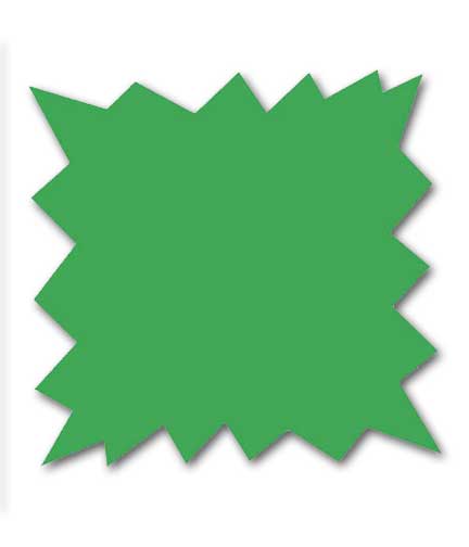 Green Ultra-Glo Starburst Cards 5"W x 5"H