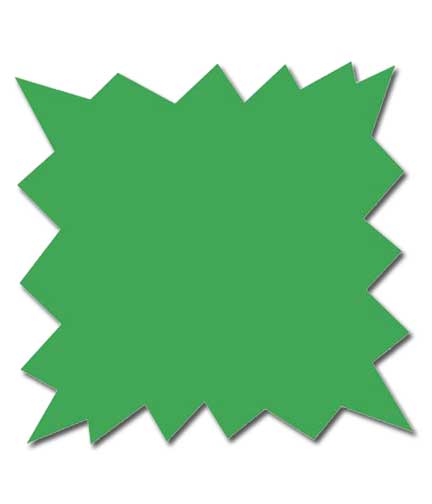 Green Ultra-Glo Starburst Cards 8"W x 8"H