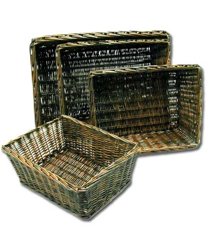 Rectangular Willow Baskets 23.25"L x 18.25"W x 6"H