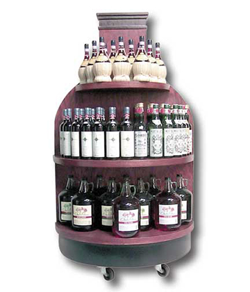 Wine Shaped Double-Sided Display 36"Dia x 70"H