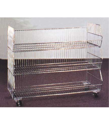 Mobile Wire 3 Basket Display Chrome 36"L x 24"W x 12"H