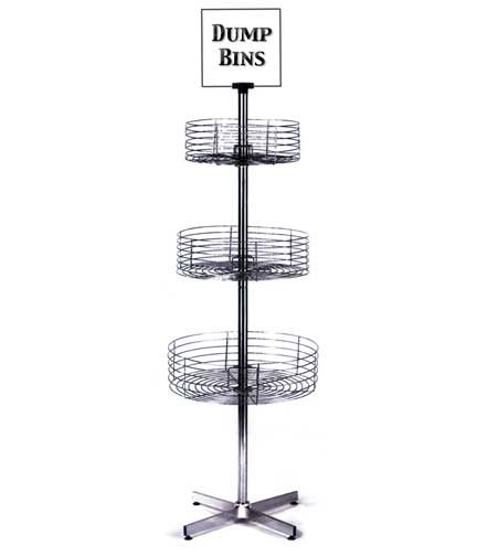 Wire Basket Spinner Display 24" Dia. x 67"H