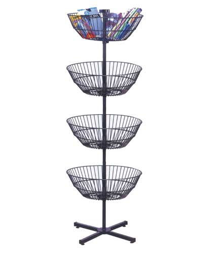 Wire Basket Spinner Display 22" Dia. x 62"H