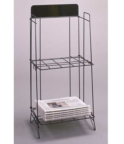 Newspaper Wire Rack 13.625"L x 10.5"W x 26"H