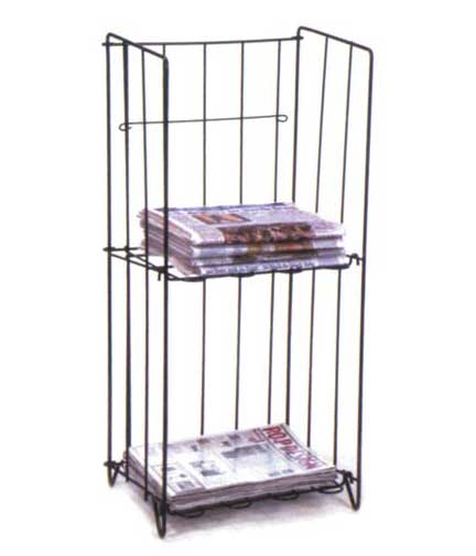 Wire Newspaper Rack 16"L x 15"W x 37"H