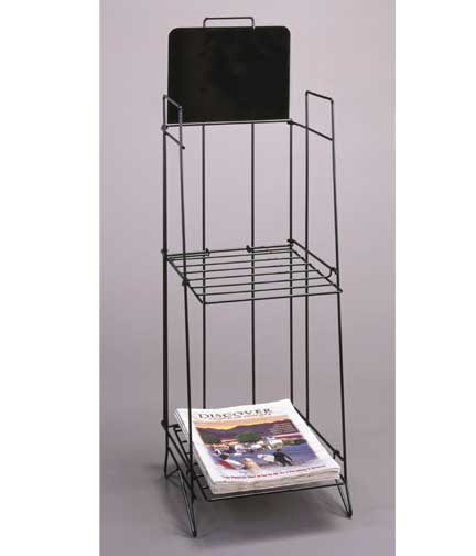 Wire Tabloid Newspaper Rack 13.5"L x 16.25"W x 40.75"H