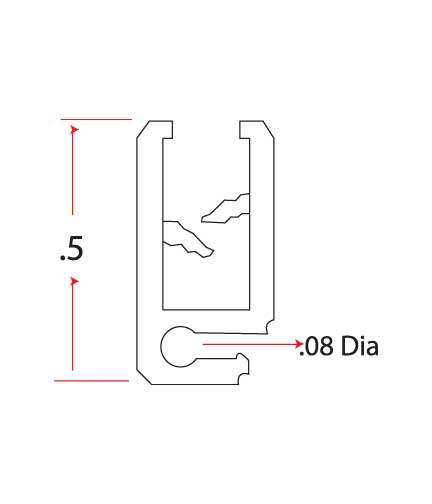 Wire Shelf U Grip Tag Holder .5"H