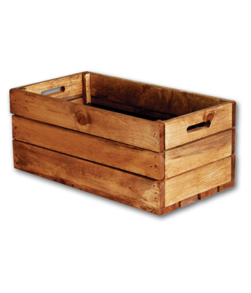 Wood Crate with Handles 24"L x 18.75"W x 10"H