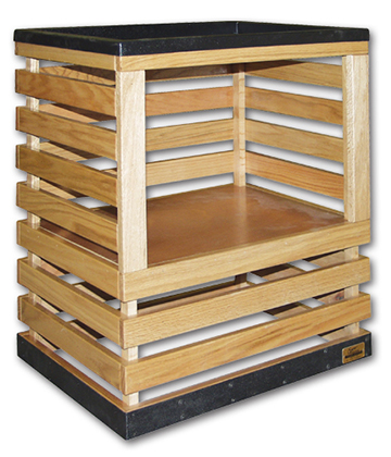 Wood Slat Case Extender with Shelf 24"L x 18"W x 27"H